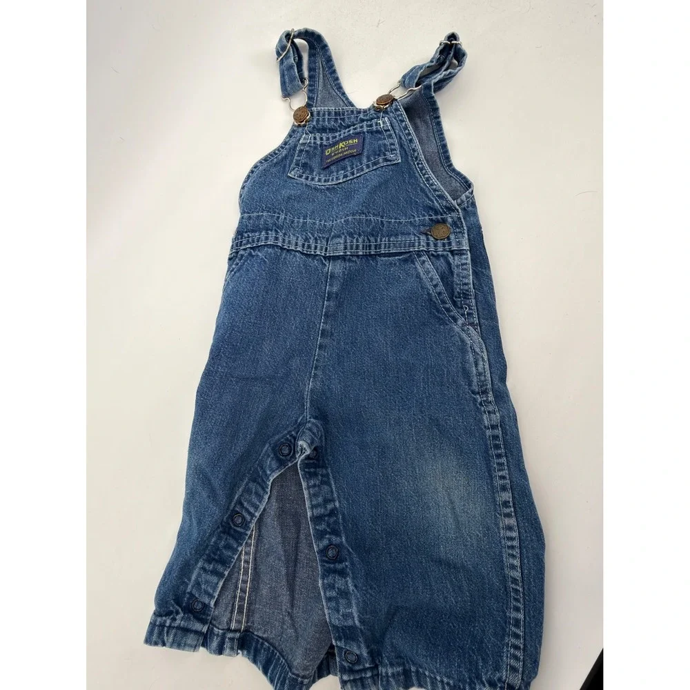 Vintage OshKosh BGosh Kids Denim Overalls 18M Vestbak Made‎ In USA 1980s